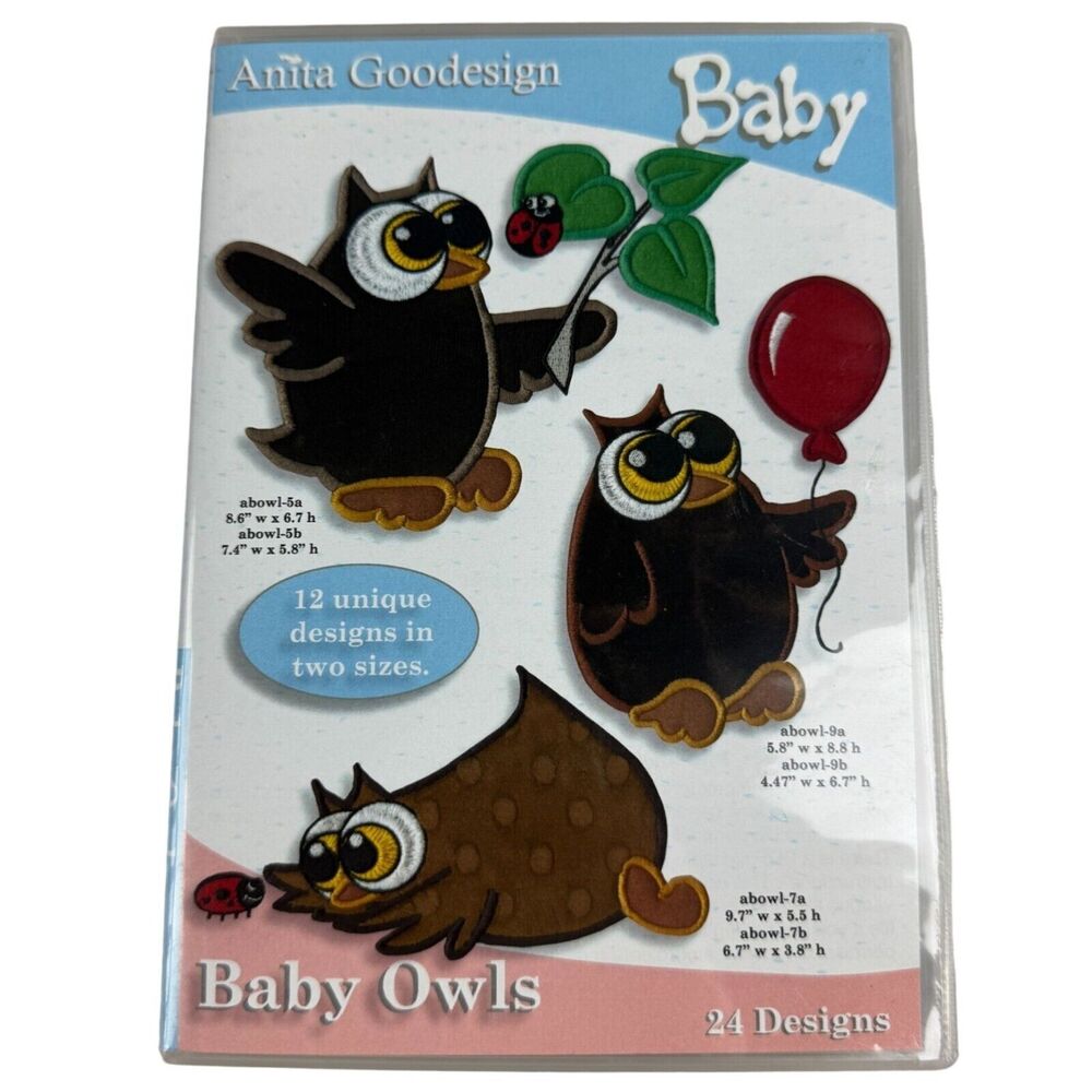Anita Goodesign Baby Baby Owls Embroidery Machine Design CD